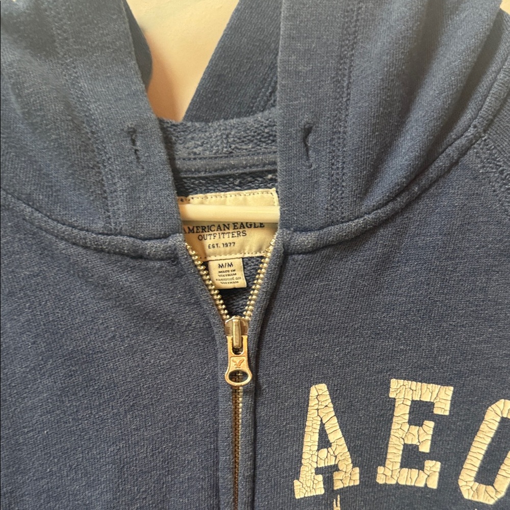 American Eagle Navy AEO Logo Hoodie
